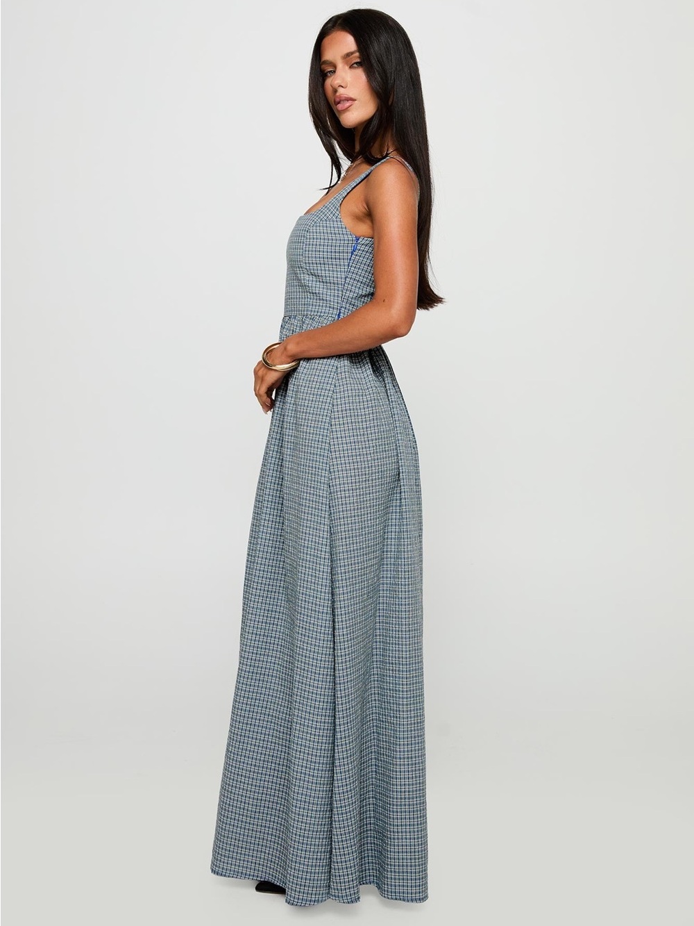 Princess Polly Cartmel Check Maxi Dress Navy - Picture 7 of 12